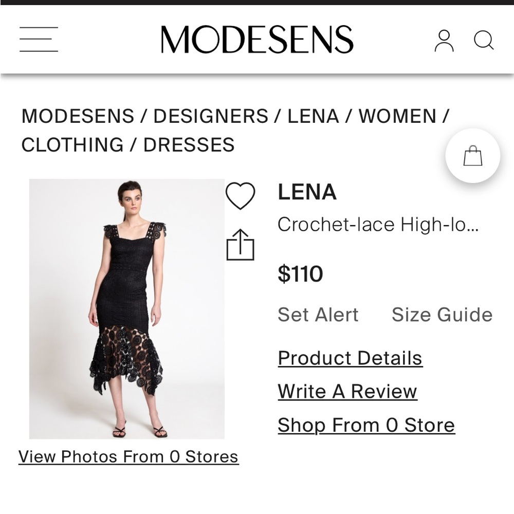 Black lace dress with tank straps by Lena
